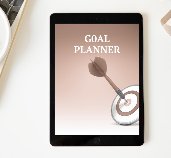 Goal Planner Printable | Monthly & Yearly Goal Setting, Habit Tracker, Productivity Pages | Digital PDF Download | Life Organizer Journal