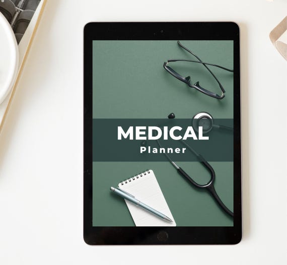 Medical Planner Printable | Health Tracker, Doctor Visit Log, Medication Chart | Digital PDF Download | Personal Medical Organizer