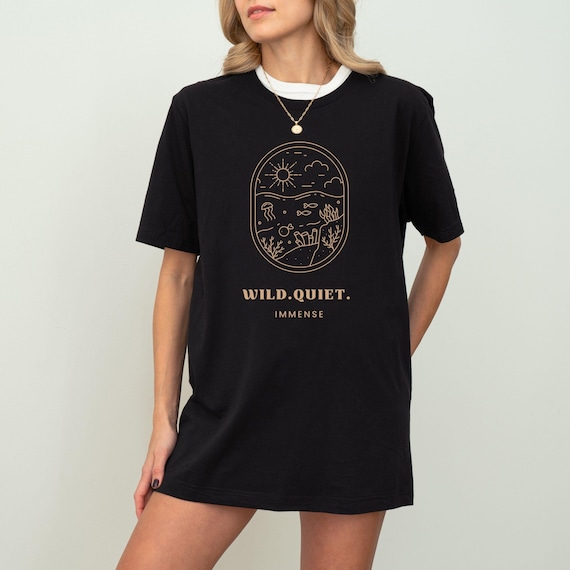 Vintage Philosophy T-Shirt, Retro Graphic Tee, Wild Quiet Immense Shirt, Unisex Jersey Short Sleeve Top, Gift for Philosophers, Vintage