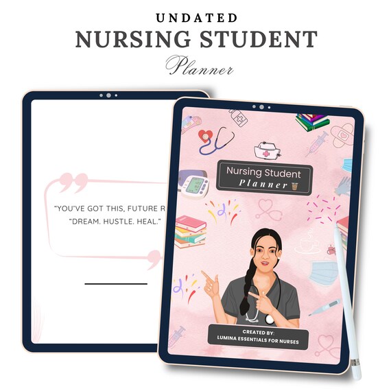 Nursing Student Planner Printable | Study Schedule, Clinical Tracker & Exam Organizer | Editable PDF for Nursing Students | Instant Download