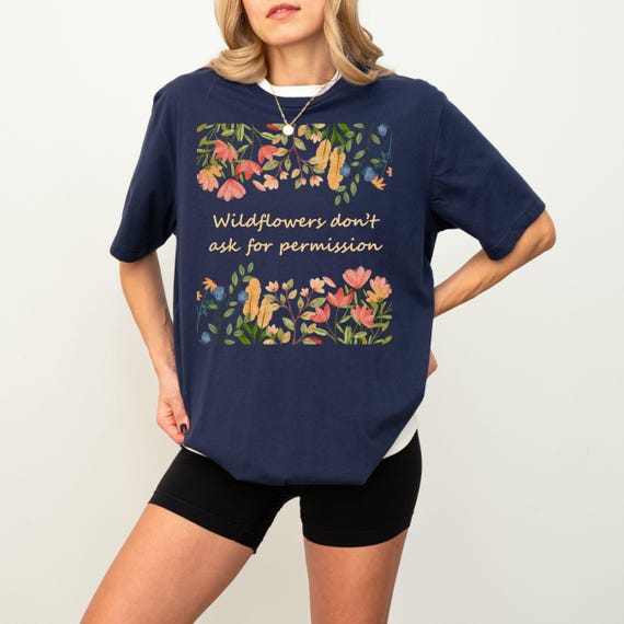 Wildflower Floral T-Shirt, Botanical Garden Tee, Nature Lover Shirt, Spring Fashion Top, Boho Chic Clothing