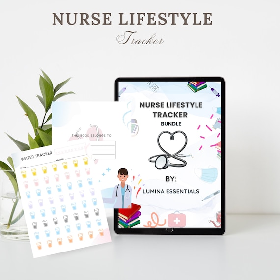 Nurse Lifestyle Tracker Printable | Wellness & Habit Tracker for Nurses | Shift Schedule, Self Care Planner | Instant Download PDF
