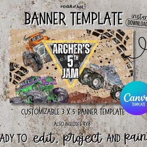 Sjabloon voor spandoek - Monster Truck