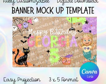 Banner Template - Halloween Birthday