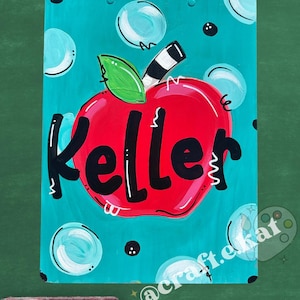 Personalized Hand Painted Clipboard - Apple Design