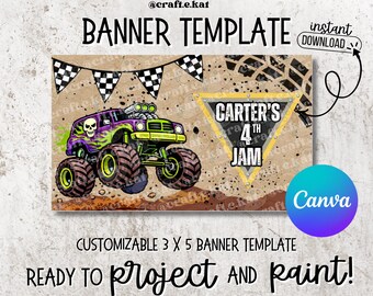 Banner Template - Monster Skel-e-ton Truck