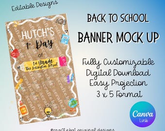 Back to School Banner TEMPLATE - Digital Canva File