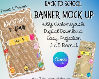 Back to School Banner Bundle TEMPLATES - Digital Canva File - Etsy