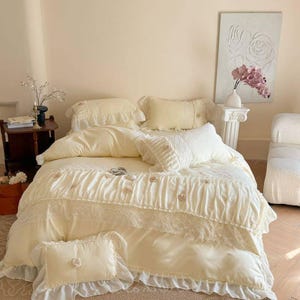 Shabby Chic Floral Cotton Bedding Set: Vintage French Style
