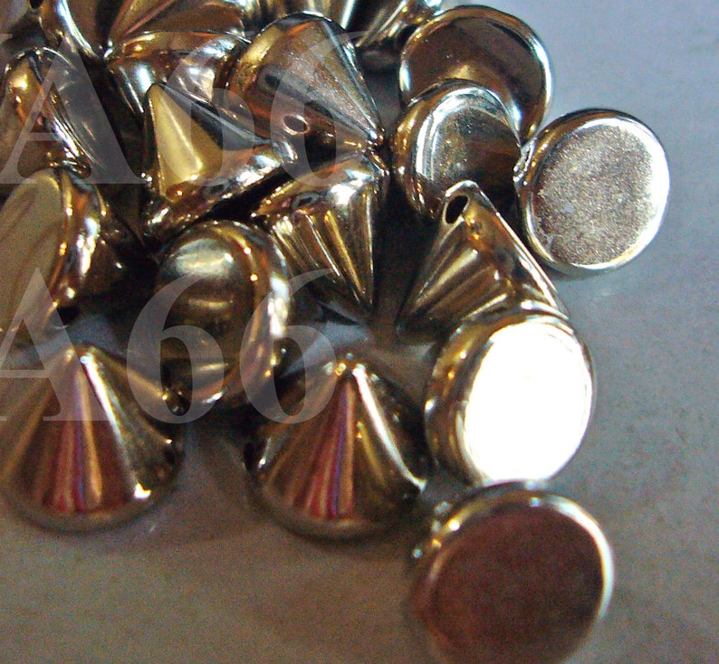 Spiky Rivet Stud Cone Shape Sew on DIY 60p 8mm 2 Hole Silver Etsy