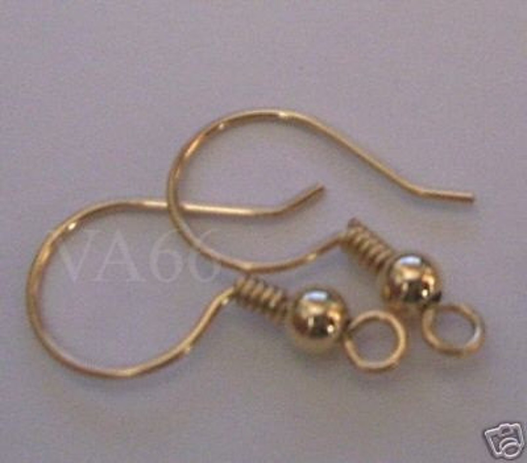 14K Gold Filled Graceful Earring Hooks with Ball 19mm Long (1 Pair)