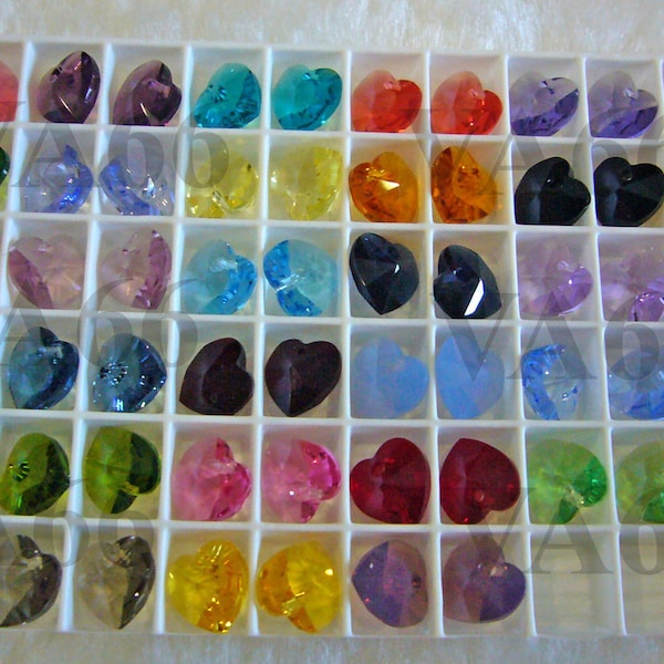 Discontinued New Colors 34 Colors 10mm Heart Pendant Swarovski Crystal 6202, 6228 10pcs U Choose Colors Craft Beads Jewelry Making