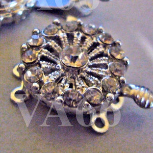2p Strass 3 brins 18K Or Blanc Plaqué Clasps Findings L17 for Jewelry Making Supplies