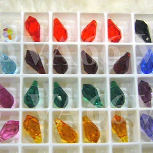 8p 11mm Swarovski Crystal 6000 Teardrop Beads Colors Loose Crystal beads jewelry making findings parts Tear Drop Shape, Water Drop Craft