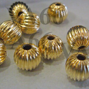 DIY 14K Gold Filled Spacer Corrugated Bali Beads Seamless 4mm 6pcs Jewelry Making Gold Findings Parts Loose beads