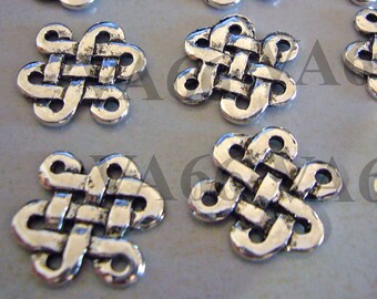Tibetan Silver Separators Infinity Knot Good Luck Feng Shui Spacer Bead Separators 12pcs Bali Beads