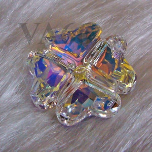 1p 28mm Swarovski Pendant - Four Leaf Clover Crystal Pendant - Crystal AB Swarovski Crystal - 6764 28mm Jewelry Making Loose Crystals, Craft