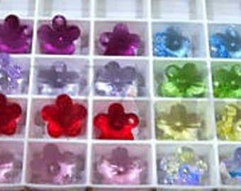 12mm 6744 Swarovski Crystal Flower Choose Colour Pendant 6p Loose Beads DIY for Jewelry Making