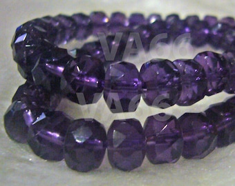 DIY Amethyst Purple Facetted Wheel Beads 5mm x 8mm Gemstone Rondelles Disc Donut Loose Bead Synthetic Jewelry Making Craft Findings Nuggets