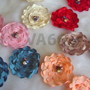 Fabric Flower Appliques A2, Embellishment, Wedding Decoration, cloth Flowers, Sew on Flowers Applique, Layered Color Choice Sewing Hair Ring
