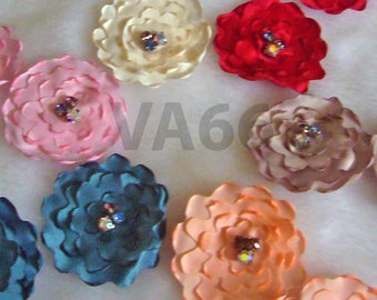 Stoff Blume Aufnäher A2, Verschönerung, Hochzeitsdekoration, Tuch Blumen, Sew auf Blumen Applikation, geschichtete Auswahl Nähen Haar Farbring