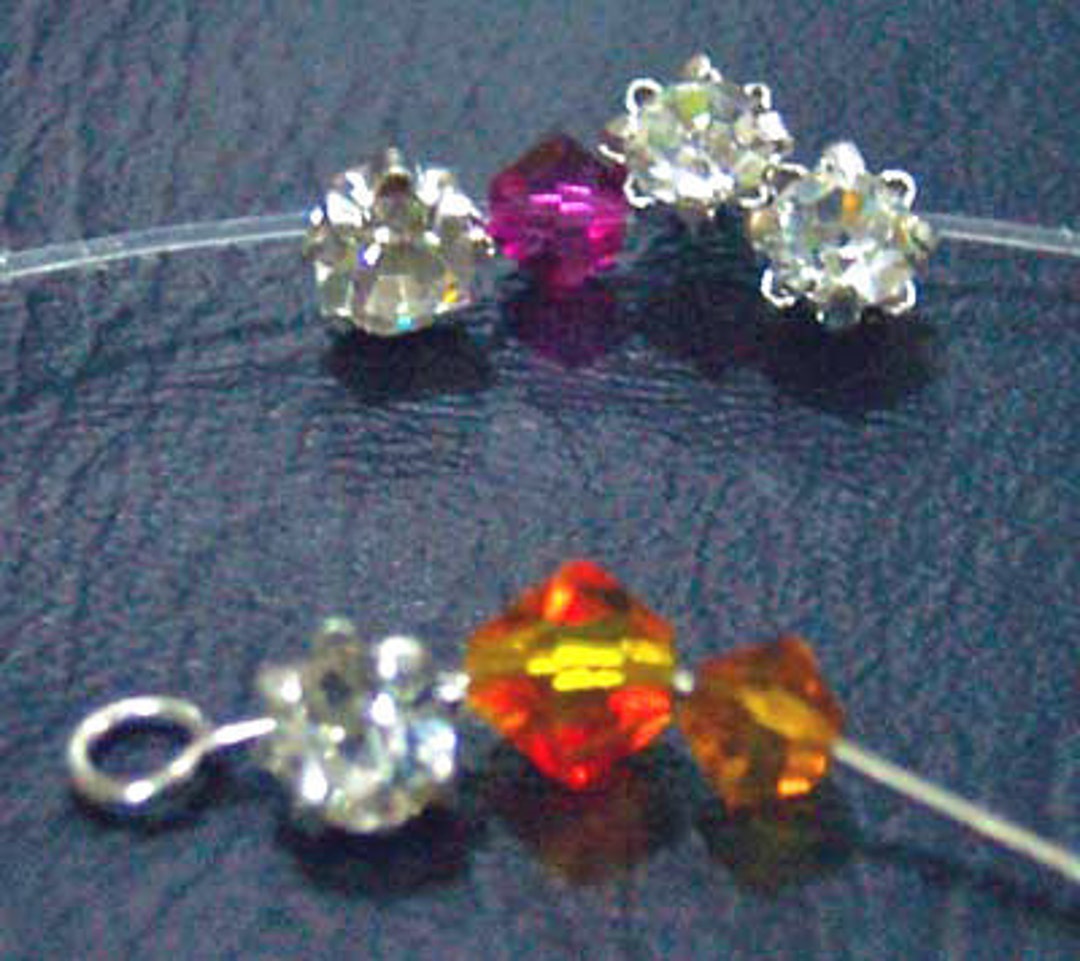 Strass à Coudre Anciens Art Déco Sur Monture Verre Moulé - Lot Vintage Pour Broderie