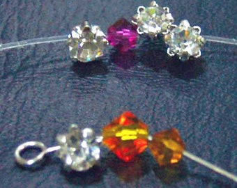 DIY Vintage Round Montee Faceted Sew-On Acrylic Glass Look Rhinestone Beads, 5mm, 20pcs Rhinestone Diamond Bracelet Separators 4-hole