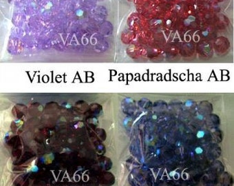 6mm AB 5000 Cristal Swarovski autrichien Round Mix B 20p Violet ab, Papadradscha ab, Siam ab, Tanzanite ab Perles en vrac pour la fabrication de bijoux