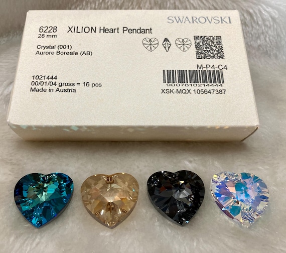 28mm Heart Swarovski Crystal Pendant 6202 AB 6228 Colours Loose Beads Jewelry Making Love Pendant top drilled