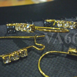 DIY 4pcs 2pairs Gold color Crystal Rhinestone Kidney Wire Earring Hooks Parts Shepard Jewelry Making Supplies Findings