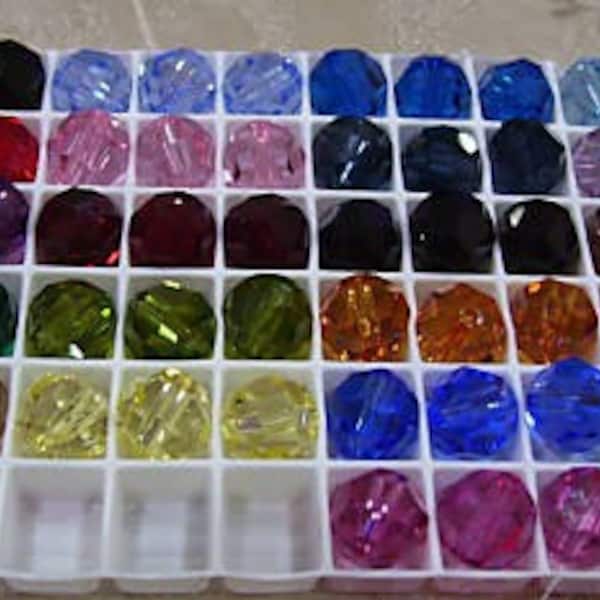 10 mm 5000 cristaux Swarovski ronds à facettes, couleurs au choix, 10 perles en vrac