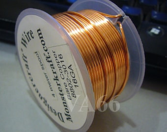 Alambre artesanal de cobre desnudo de 4 metros de diseño de bricolaje descontinuado, calibre 18, 1,0mm para cuentas, hallazgos de cristal, uso para proyectos artesanales