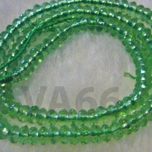 FAI DA TE AA 15.5 &quot;Peridoto Verde Ossidiana Sfaccettata Ciambella 3mm x 5mm Gemstone Round Disc Wheel Rondelle Nugget Genuine Gemstones Loose Beads Gioielli