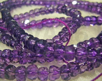 DIY Amethyst Purple Facetted Donut Beads 3mm x 6mm Gemstone Rondelles Disc Wheel Round Loose Perle Bijoux Making Craft Findings Nugget