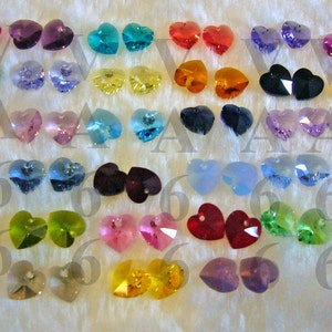 Discontinued New Colors 34 Colors 10mm Heart Pendant Swarovski Crystal 6202, 6228 10pcs U Choose Colors Craft Beads Jewelry Making image 2