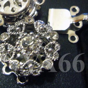 Fermoirs L07 en plaqué or blanc 18 carats, 2 pièces, strass, accessoires de fabrication de bijoux
