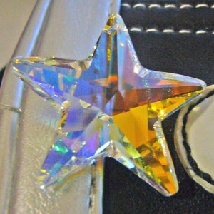 Discontinued Crystal AB 40mm Swarovski Crystal 6714 Star Pendant Aurora Borealis Loose Beads for Pendant Top Drill Christmas