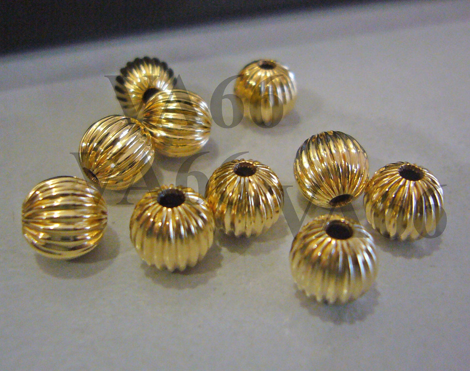 14k Solid Gold Body Jewelry 100Pcs 14K Yellow Gold Filled Corrugated Beads – For Hypoallergenic Jewelry Making GEM-inside Craft Beads For Stringing - Foto 5