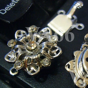2p Strass 3 brins 18K Plaqué Or Blanc Plaqué Fermoirs Résultats L09 pour les fournitures de fabrication de bijoux