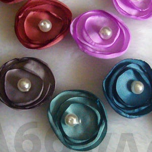 Fabric Flower Appliques, Embellishment, Wedding Decoration, cloth Flowers, Sew on Flowers Applique, Layered Color Choice Sewing Hair Ring