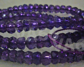 DIY Améthyste Violet Facetted Wheel Perles 4mm x 7mm Gemstone Rondelles Disc Donut Loose Bead Synthetic Jewelry Making Craft Findings Nuggets