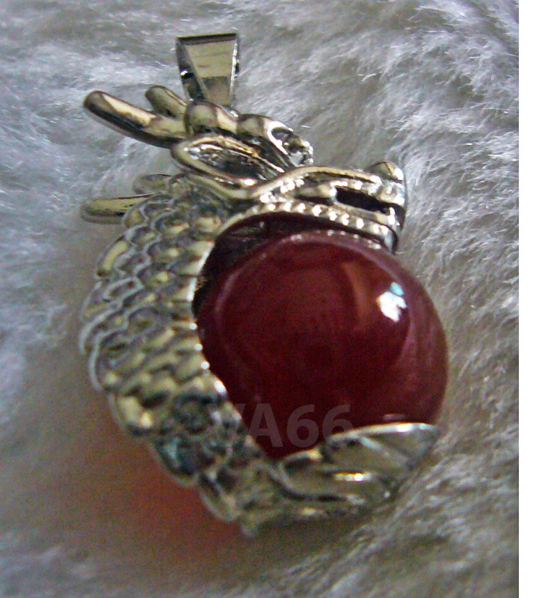Dragon Genuine 29mm x 20mm Orange Agate Gemstone Pendant 18K Feng Shui Gems Vintage Look Pendant Center Focal Point Semi Precious
