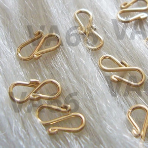 DIY 14k Gold Filled Handmade S Clasp Hooks 5p 10mm 1.0cm Jewelry Making Supplies Findings Endings Fasteners Closure Hook Parts Clasp S Hook
