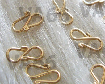 DIY 14k Gold Filled Handmade S Clasp Hooks 5p 10mm 1.0cm Jewelry Making Supplies Findings Endings Fasteners Closure Hook Parts Clasp S Hook