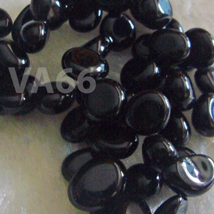 DIY 15&quot; Black Onyx Gemstone Water Drop Nugget Shape Pebble Gemstones Gems Beads Jewelry Making Beading Craft Teardrop Drop Hobby Sewing
