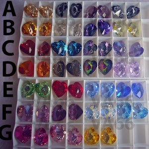 Discontinued 14mm Heart Swarovski Crystal Pendant 6202 AB 6228 Colours 27 Loose Beads Jewelry Making Craft Love Jewellery Design Austria