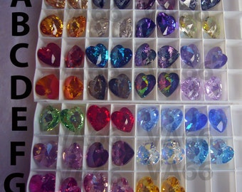 Discontinued 14mm Heart Swarovski Crystal Pendant 6202 AB 6228 Colours 27 Loose Beads Jewelry Making Craft Love Jewellery Design Austria