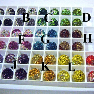 DIY Bling Bling Shamballa Rhinestone Beads 13 color choices 8mm, 4pcs Through hole for jewelry making, scrapbooking, sewing, craft