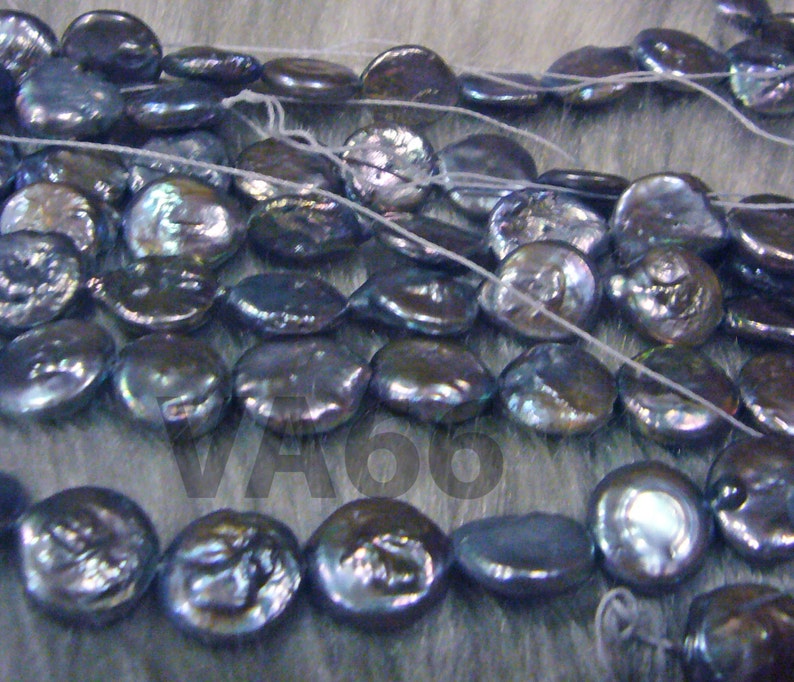 DIY 15 Fresh Water Pearls Coin Button Round Money Shape Etsy