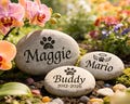 Personalized Pet Memorial Stone | Custom Dog Grave Marker | Cat Loss Sympathy Gift | Engraved River Rock | Pet Remembrance Garden Stone product logo